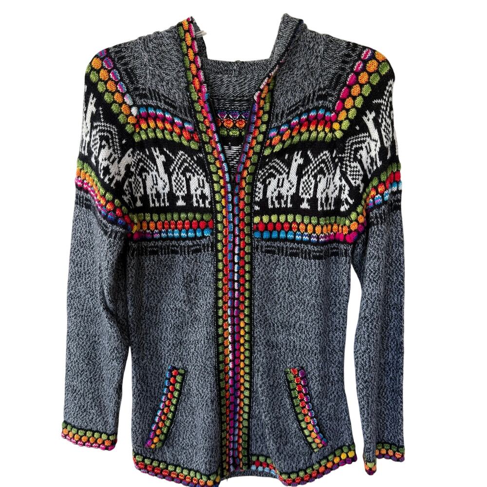Tocando Artesania Alpaca Blend Cardigan Sweater size 4